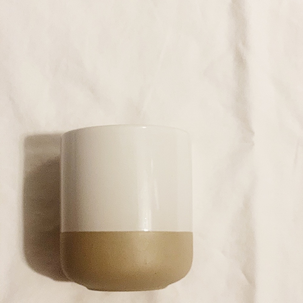 Small Ceramic Planter - white and natural clay